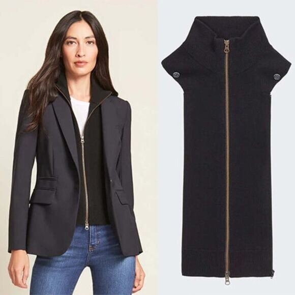 NEW Veronica Beard Uptown Cashmere Dickey Full Zippered  Black Size: 00-14 - Picture 1 of 7